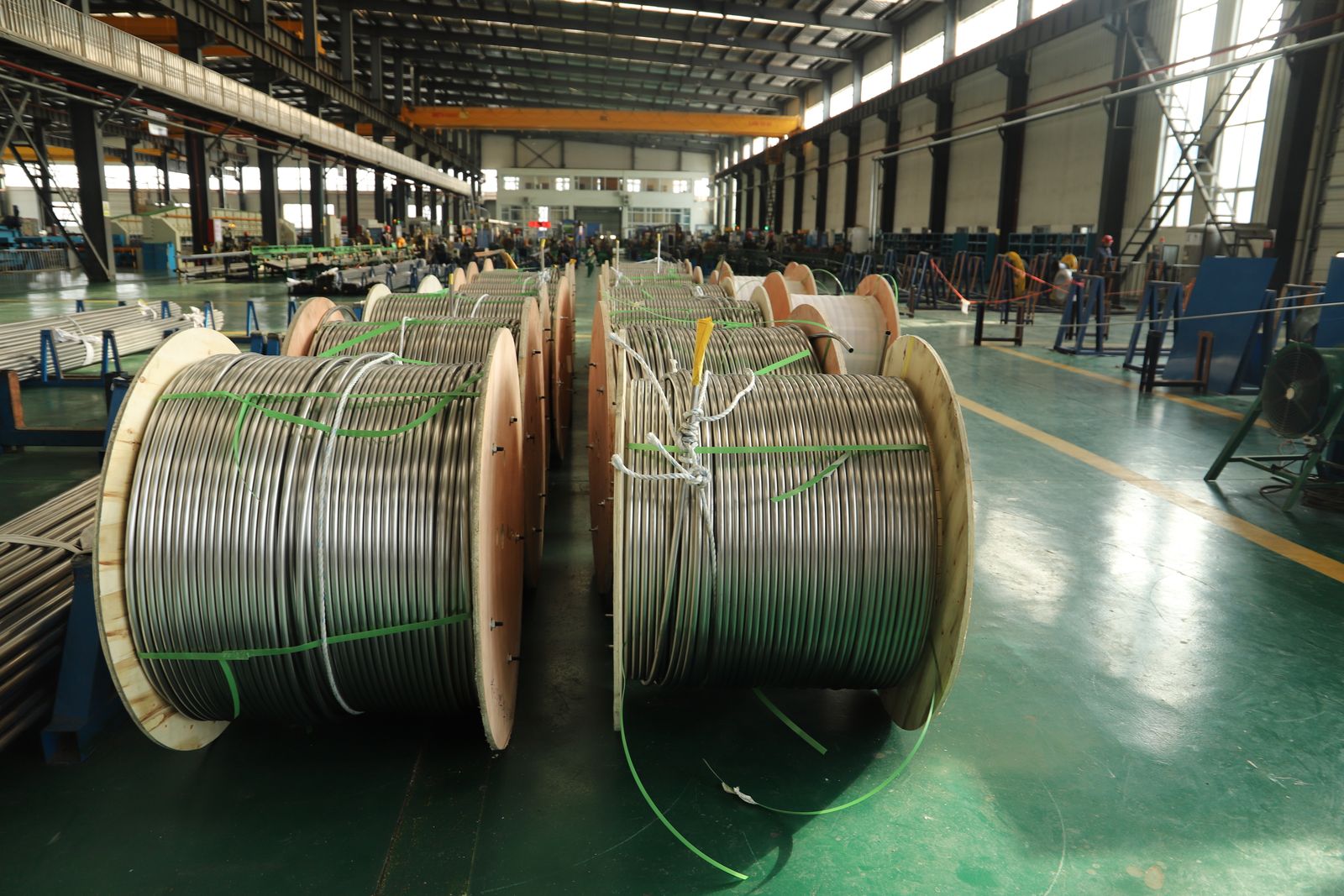 Reels of LT XLPE power cable in the factory