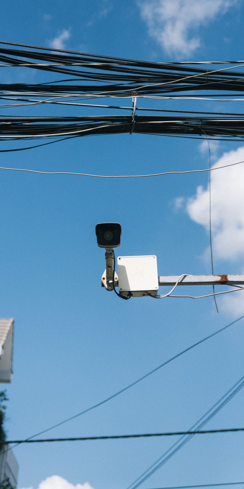 CCTV camera with coaxial cabling